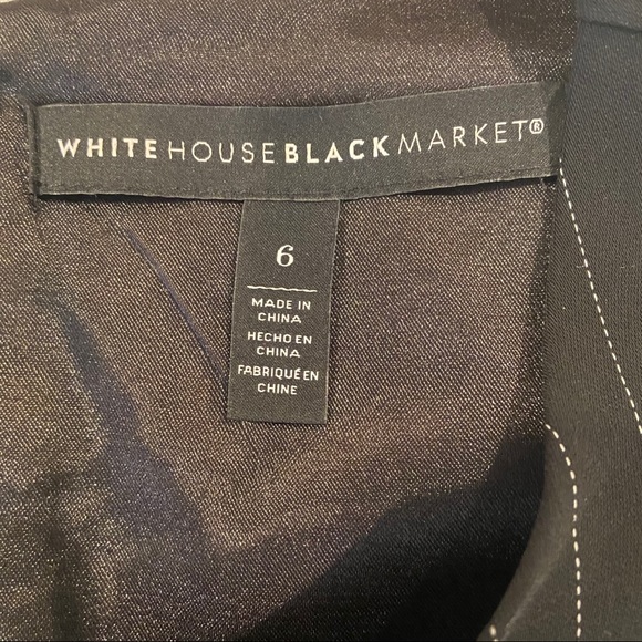 WHBM Black Sleeveless Pinstripe Sheath Dress Sz 6 - Picture 8 of 10